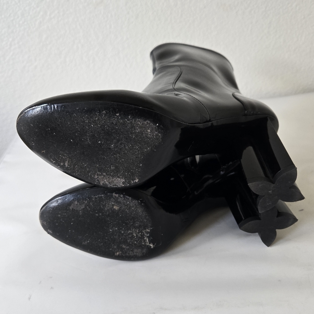 LOUIS VUITTON Silhouette Black Patent Ankle Sock Boots size‎ 38.5 or US 8.5 - Picture 10 of 16